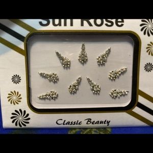 9 Premium Silver Forehead Self Adhesive Bindis